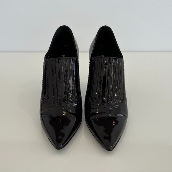 VALENTINO GARAVANI BROWN PATENT LEATHER ANKLE BOOTS SIZE IT 38 / US 8 - Picture 8 of 15